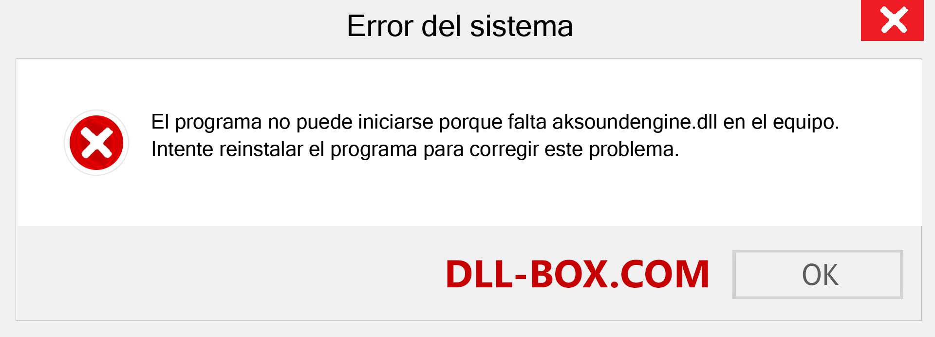 ¿Falta el archivo aksoundengine.dll ?. Descargar para Windows 7, 8, 10 - Corregir aksoundengine dll Missing Error en Windows, fotos, imágenes